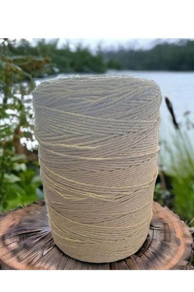 Bafra Σχοινί Ecru Macrame 2-3mm, Σχοινί πλεξίματος χειρός & Σχοινί συσκευασίας, Σχοινί καπνού - Σχοινί τσάντας, Σχοινί Supla