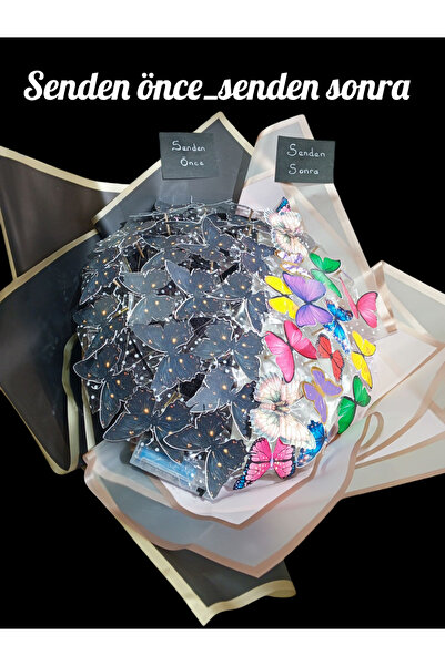 animeandyourworld Senden önce senden sonra kelebek buketi led işıklı A Kalite