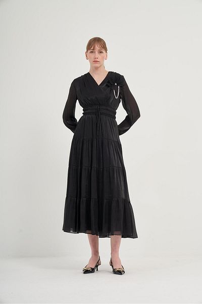 FTZ WOMEN Women's Organza Dress Black 31015