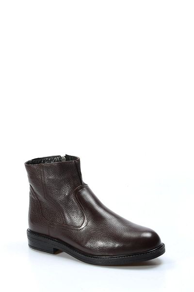Ayakkabıhane Genuine Leather Brown Men's Classic Boots with Fur Inside and High Quality Outside 0840811131228