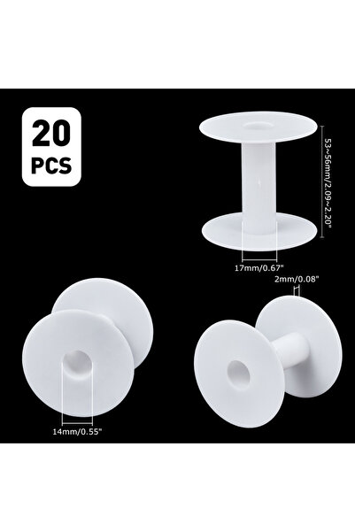 Choice AECH02-10271 20 قطعة بكرات بلاستيكية فارغة لبكرات خيوط الأسلاك، بيضاء،...