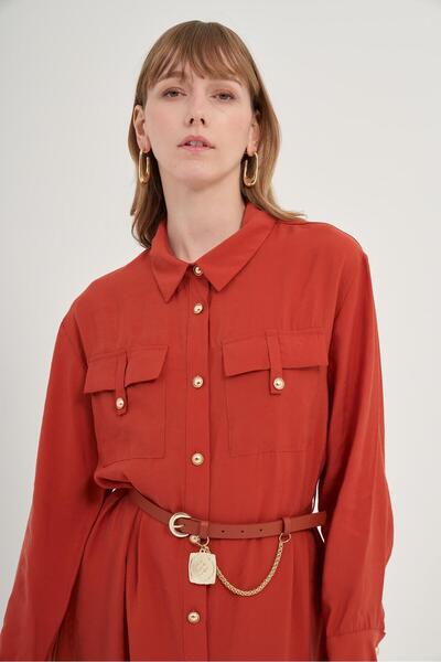 FTZ WOMEN Kadın Modal Elbise Bakır 31016