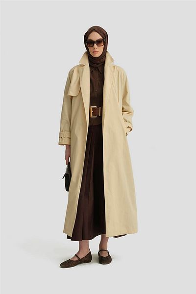 Armine Overcoat with Sewing Effect 25Y8210 Moonstone (Foot Paramodelindex: Gx9688)