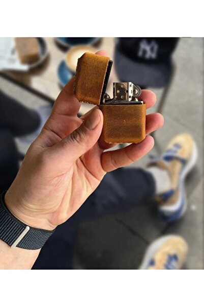 RONYA LEATHER El Yapımı Hakiki Deri Kılıflı Çakmak