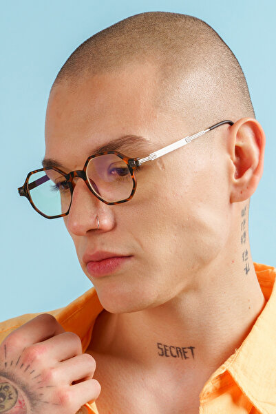 Corney Design Alfred Leopar Dikdörtgen Gözlük | Mavi Işık Filtreli | Ekran Gö...