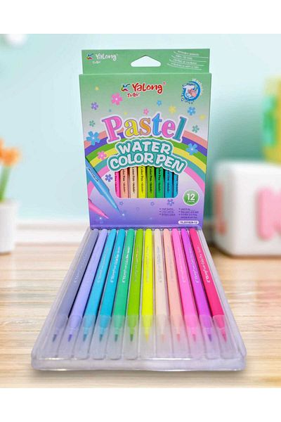 izmir yazici servis Pastel Tones Felt Tip Pen Set 12 Li Set Ergonomic Triangle Grip Soft Mandala Painting