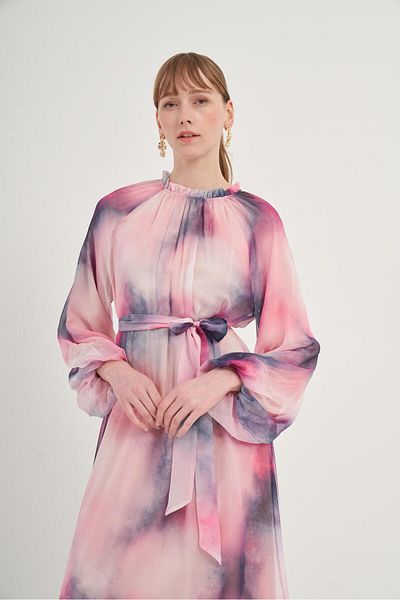 FTZ WOMEN Women's Silk Satin Dress Pink 31039