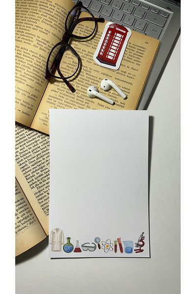 Handeto Kraft Chemistry Themed Notepad Pull Pull Notebook, Glue Memo Pad, A5 Notebook, Unlined Notebook