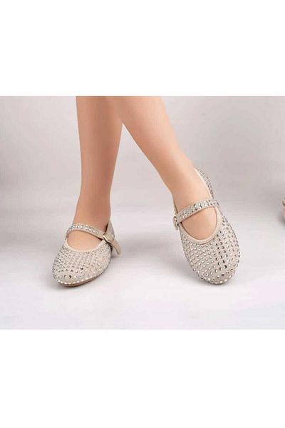 DADWOLF Stylish Mery Ceyn Daily Comfortable Ballerinas with Stones