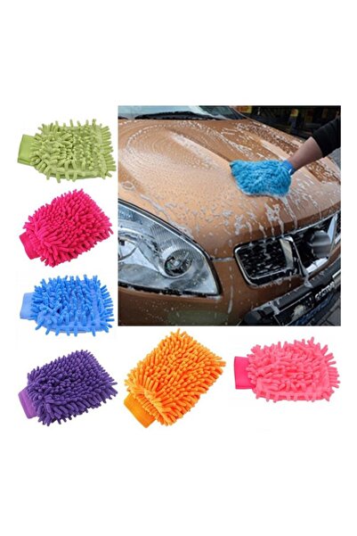 abnturk Mikrofiber Otomobil Parlatma Ve Temizleme Eldiveni Yıkama Eldiveni İz...