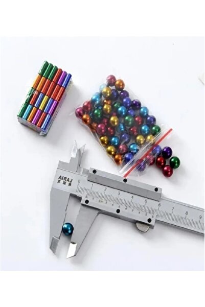 biyeniliklazim Manyetik lego oyuncak boncuk mıknatıs sihirli manyetik toplar metal hediyelik kutuda 63 adet