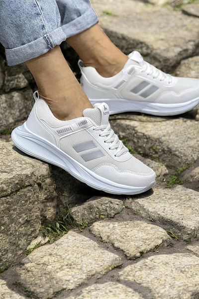 Weynes Unisex Λευκά άνετα αθλητικά παπούτσια με δύο λουράκια καθημερινά WSB4002