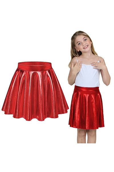 ERDEM KIDS Flared Party, Show, Event, Holiday Skirt with Metallic Shiny Sparkly Shorts