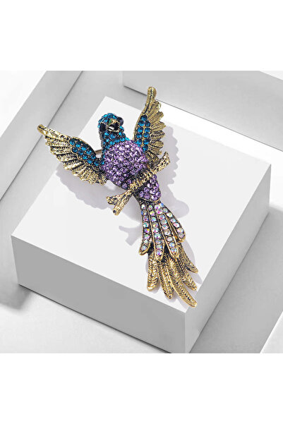 Choice دبابيس ذهبية فاخرة مرصعة بالكريستال بالكامل على شكل طائر الطنان للنساء...