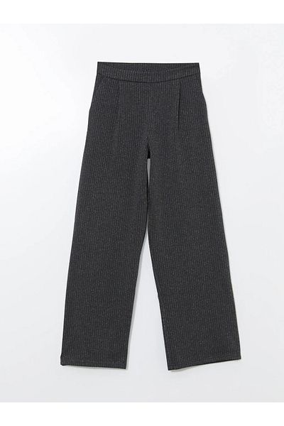 LC Waikiki Lcw Vision Anthracite Women's Stripe Pants with Elastic Waist