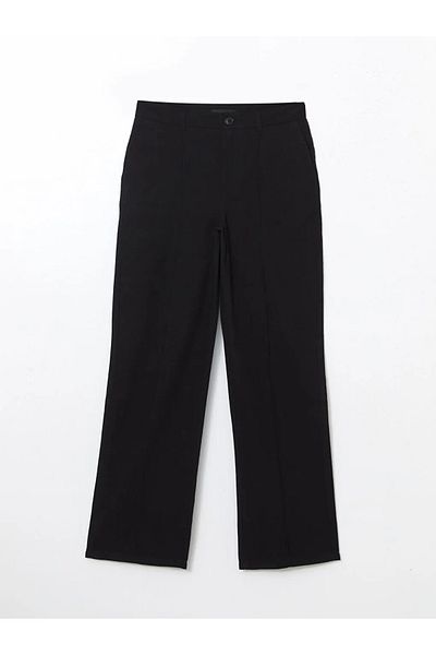 LC Waikiki Lcw Vision Black Linen Blend Women's Pleated Pants
