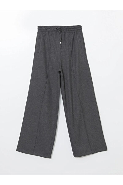 LC Waikiki LCW Modest Antrasit Beli Lastikli Geniş Paça Kadın Pantolon