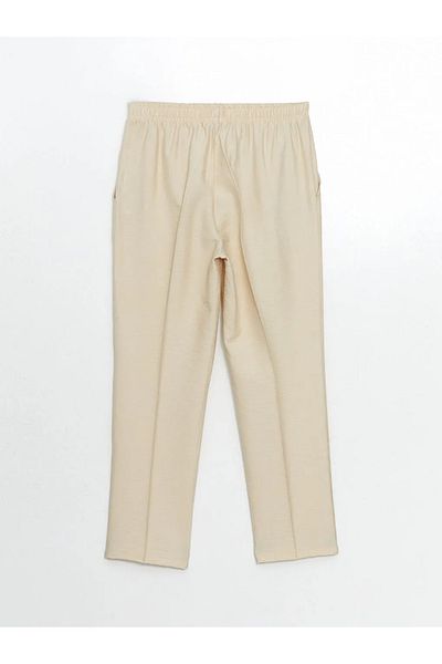 LC Waikiki Lcw Modest Beige Elastic Waist Women's Trousers