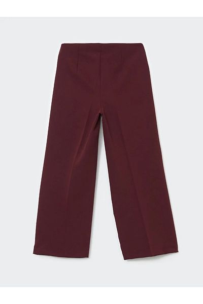 LC Waikiki Lcw Vision Plum Women's Wide-Leg Pants with Zip-Up Waist