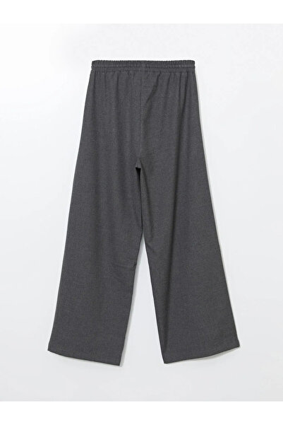 LC Waikiki LCW Modest Antrasit Beli Lastikli Geniş Paça Kadın Pantolon