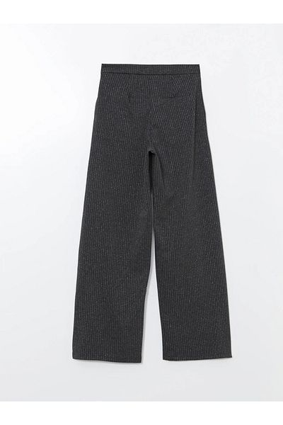 LC Waikiki Lcw Vision Anthracite Women's Stripe Pants with Elastic Waist