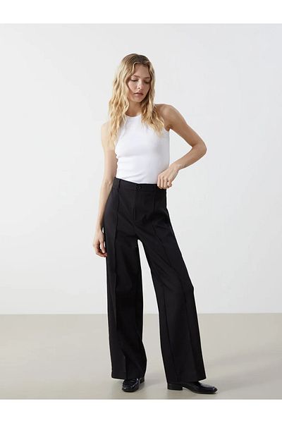 LC Waikiki Lcw Eco Black Narrow Fit Wide Leg Women's Trousers