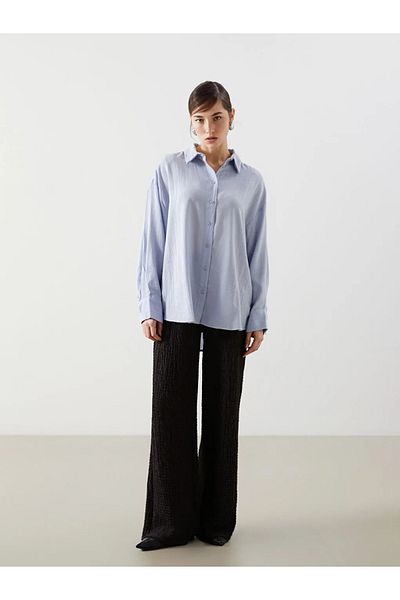LC Waikiki Lcw Vision Anthracite Women's Textured Pants with Elastic Waist