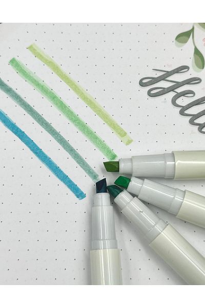 ZeCo Collection Soft Pastel Colored 4-Piece Marker Pen Set Green