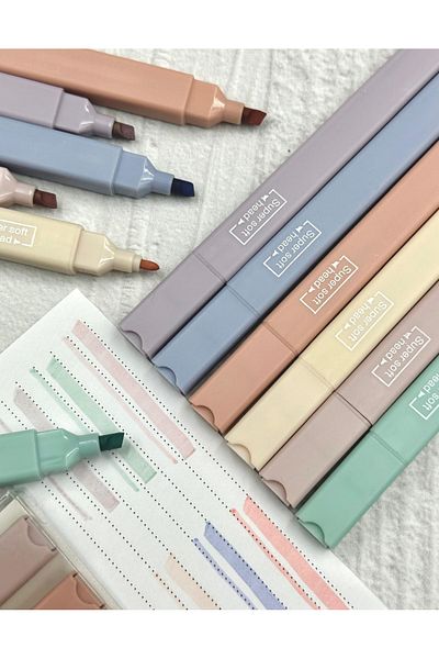 ZeCo Collection Double Sided Soft Pastel Colored Marker Set of 6