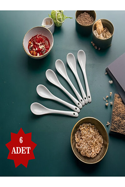 Mode Cool Lüks Porselen Çay Reçel Şeker Baharat Kaşığı Çok Kullanımlı Kaşık