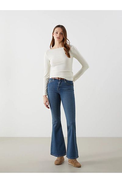 LC Waikiki Blugi LCW Indigo Mars Flare Pantaloni de jeans pentru femei