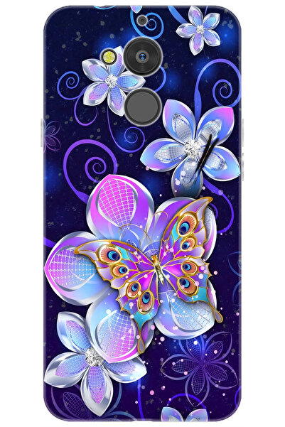 General Mobile GM 8 Uyumlu Kılıf Desen Baskılı Silikon Kelebek ve Çiçekler ST...