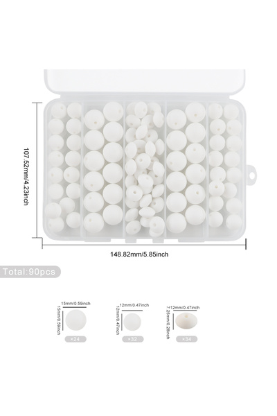 Choice 90 قطعة/صندوق من حبات السيليكون المستديرة 12/15 مم، حبات العدس لصنع ال...