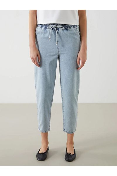 LC Waikiki LCW Jeans Indigo Pantaloni de damă Mom Fit cu talie elastică