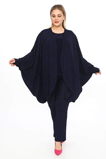 ANGELINO Yarasa Kollu Ceket Pantolon Bluz Abiye Takım