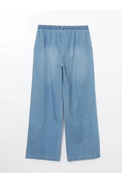 LC Waikiki XSIDE Mavi Beli Lastikli Wideleg Kadın Jean Pantolon