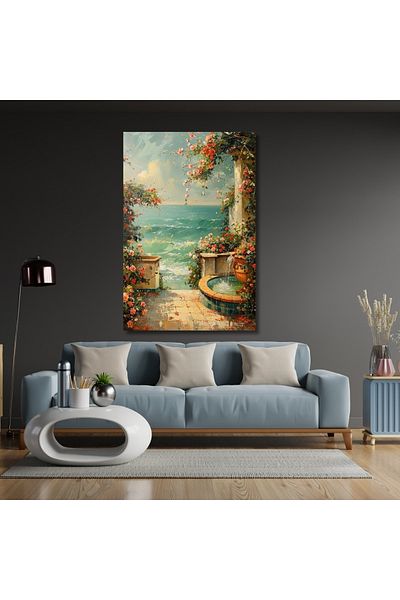 Artarilion Tablou pe pânză peisaj marin Vopsea în ulei Aspect clasic și elegant Model de pictură
