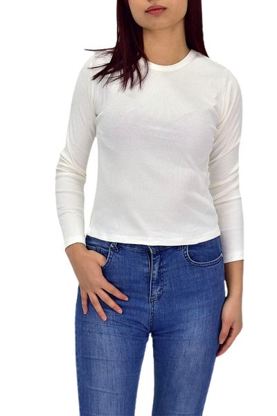 BUSEM Women's Long Sleeve Ribbed Body T-Shirt Bgl-St04231