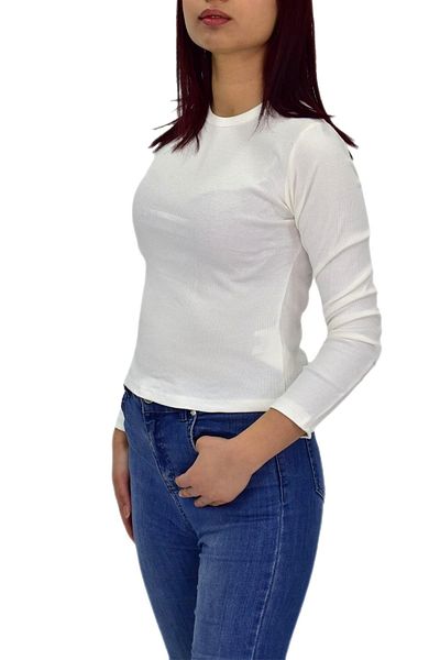 BUSEM Women's Long Sleeve Ribbed Body T-Shirt Bgl-St04231