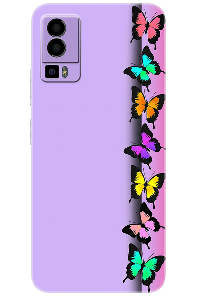 General Mobile GM 23 (G316) Uyumlu Kılıf Desen Baskılı Silikon Kelebek STK:67...