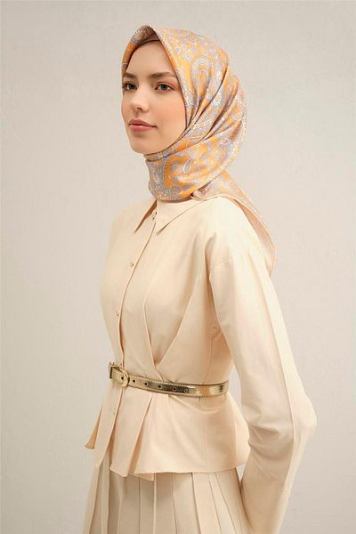Armine Eșarfă Sura din mătase pură cu model etnic 9304- 37