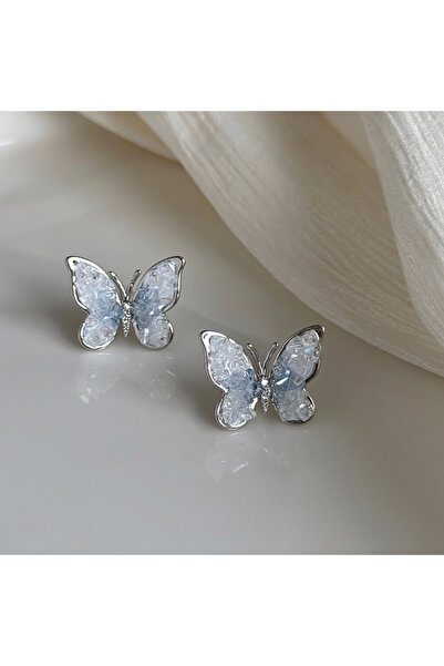 Choice أقراط على شكل فراشة من الكريستال باللون الكوري B للنساء أقراط أنيقة را...