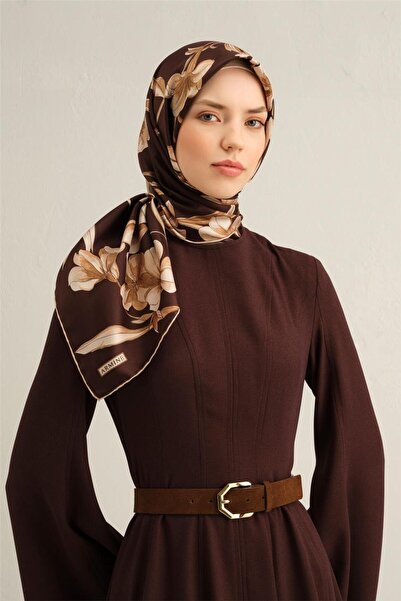 Armine Desenli Saf Ipek Twill Eşarp 9324- 52