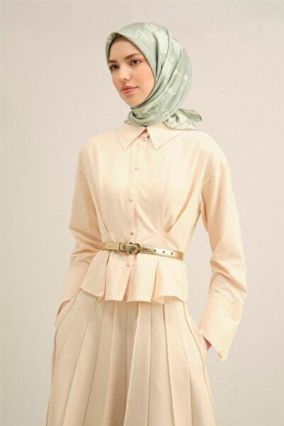 Armine Çiçek Desenli Saf İpek Sura Eşarp 9344D 37