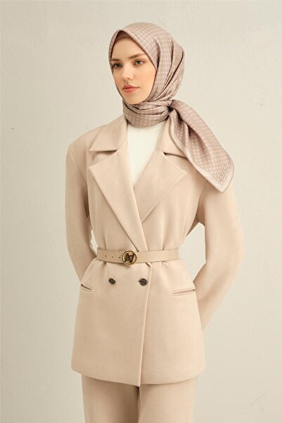 Armine Monogram Desenli Saf İpek Twill Eşarp 9345D 14