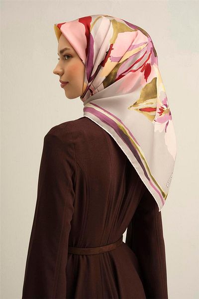 Armine Patterned Pure Silk Sura Scarf 9340- 32