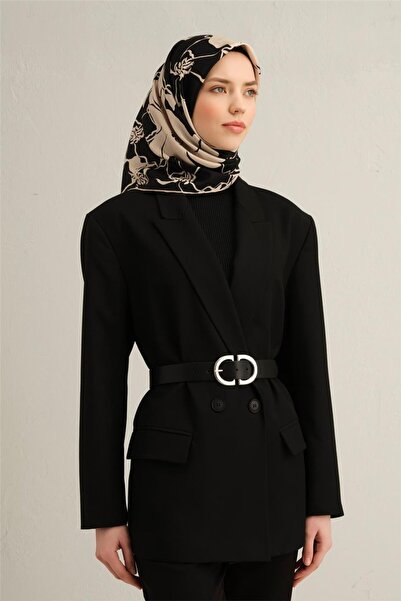 Armine بنقشة زهور وشاح تويل حرير نقي 9344D 39