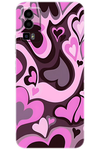 General Mobile GM 23 (G316) Uyumlu Kılıf Desen Baskılı Silikon Kalp Dalgası S...