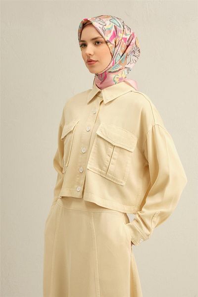 Armine Patterned Pure Silk Sura Scarf 9332- 82