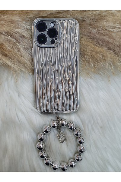 Aksesuarda Moda Iphone 14 PRO MAX Uyumlu Bileklik Charm Aksesuarlı Su Dalgalı...